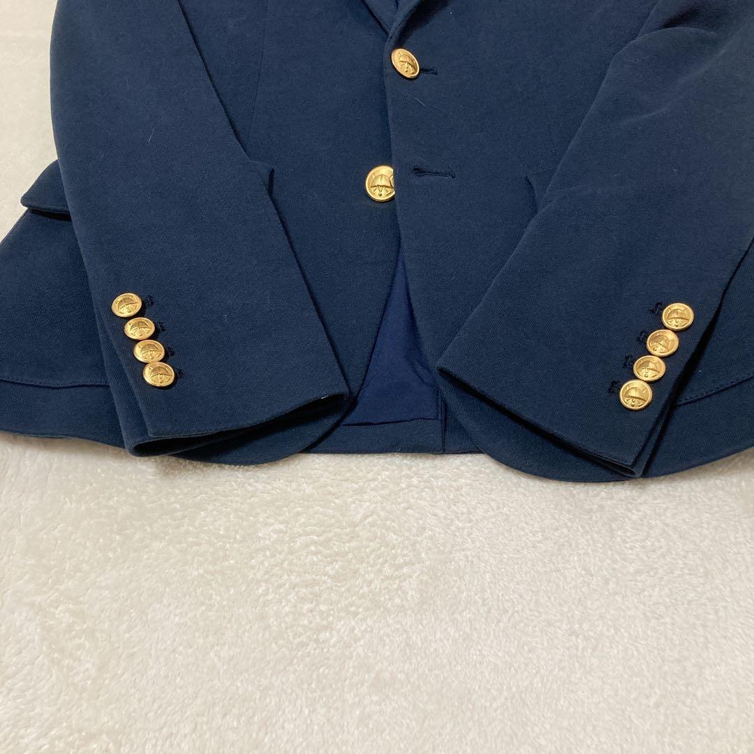 【美品】ポロ ラルフローレン 紺ブレ ニット シングル エンブレム 金ボタン 4