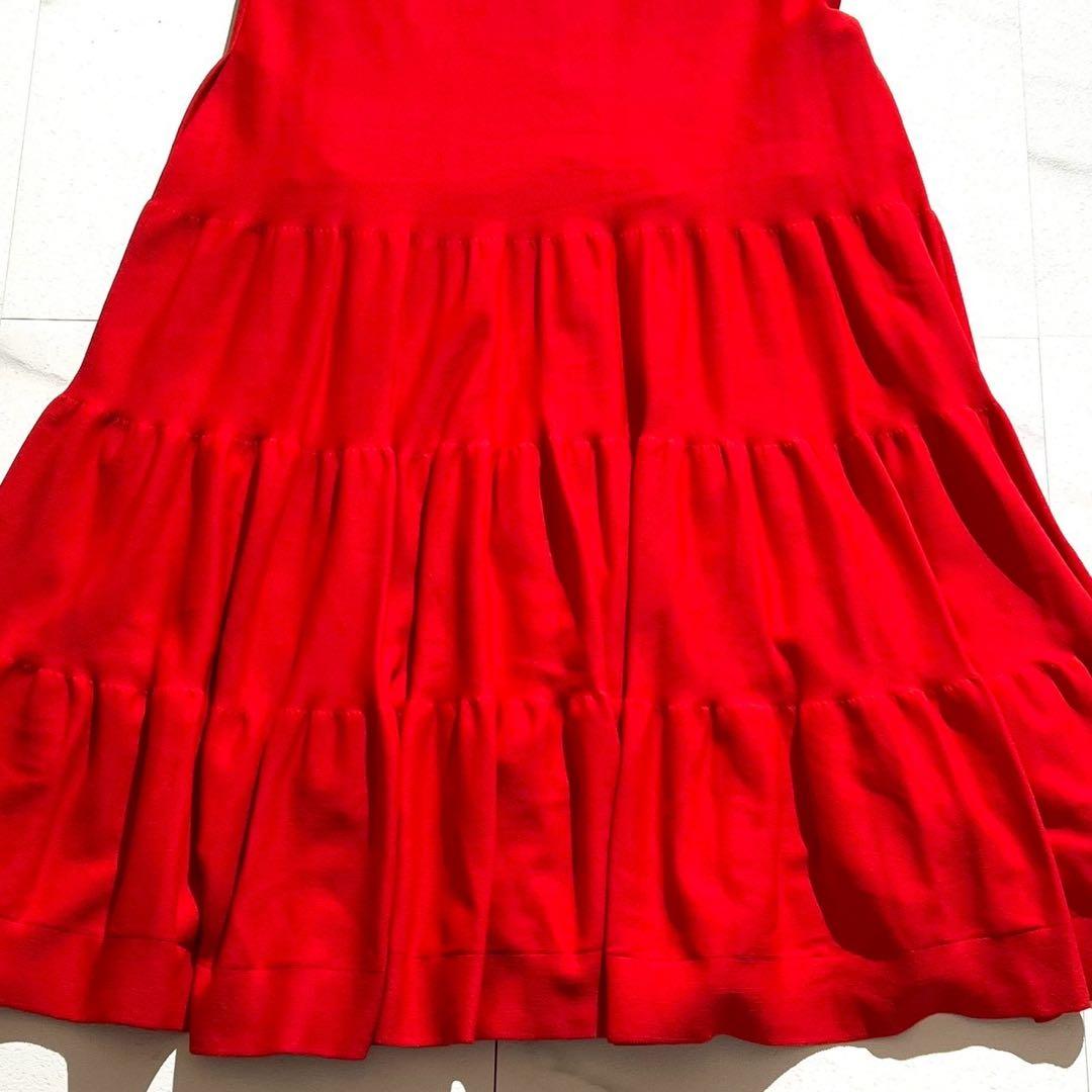美品 FOXEY BOUTIQUE Dress “Tiered” 40 レッド