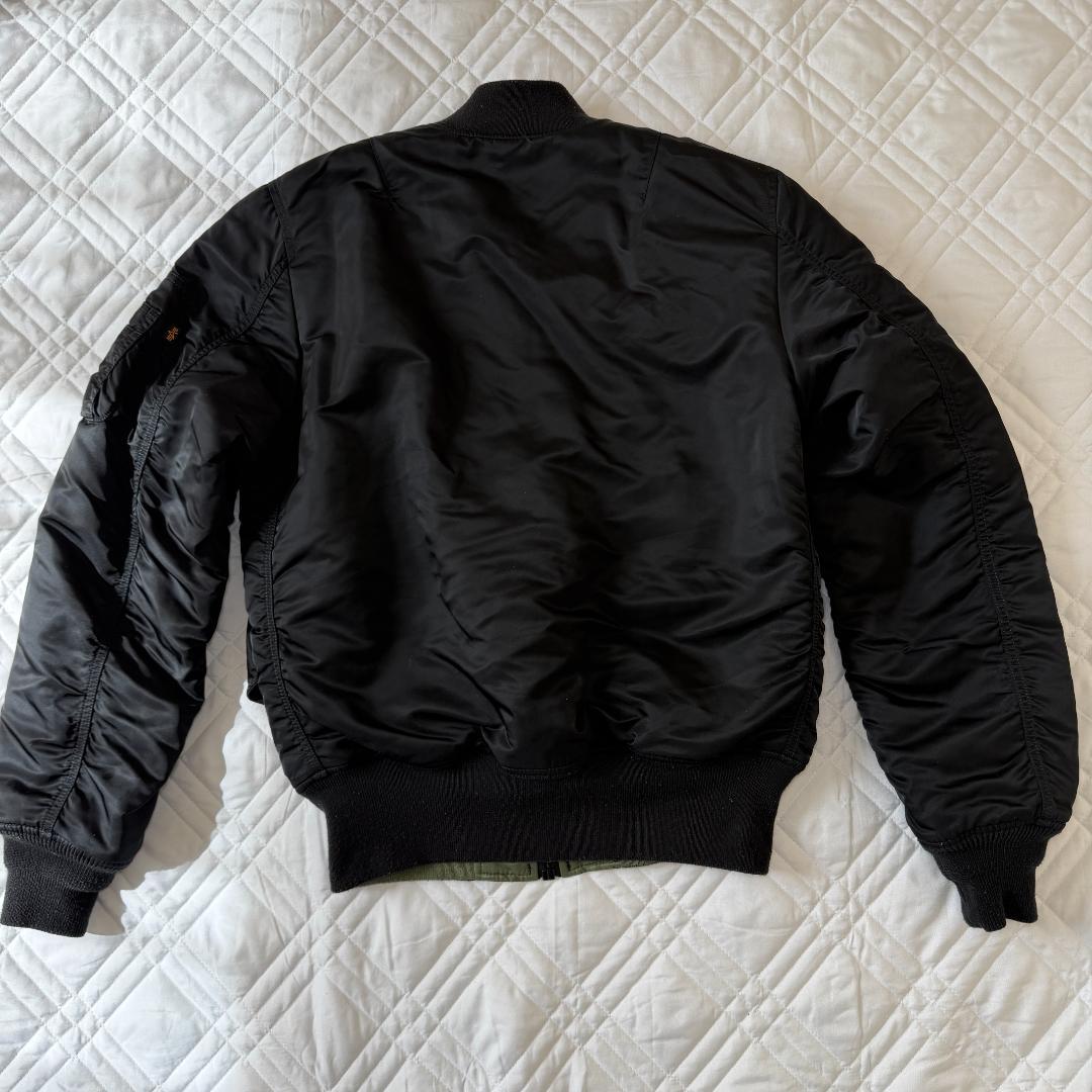 ✨リバーシブル✨美品 (M) ALPHA MA-1 黒×緑 フライトジャケット