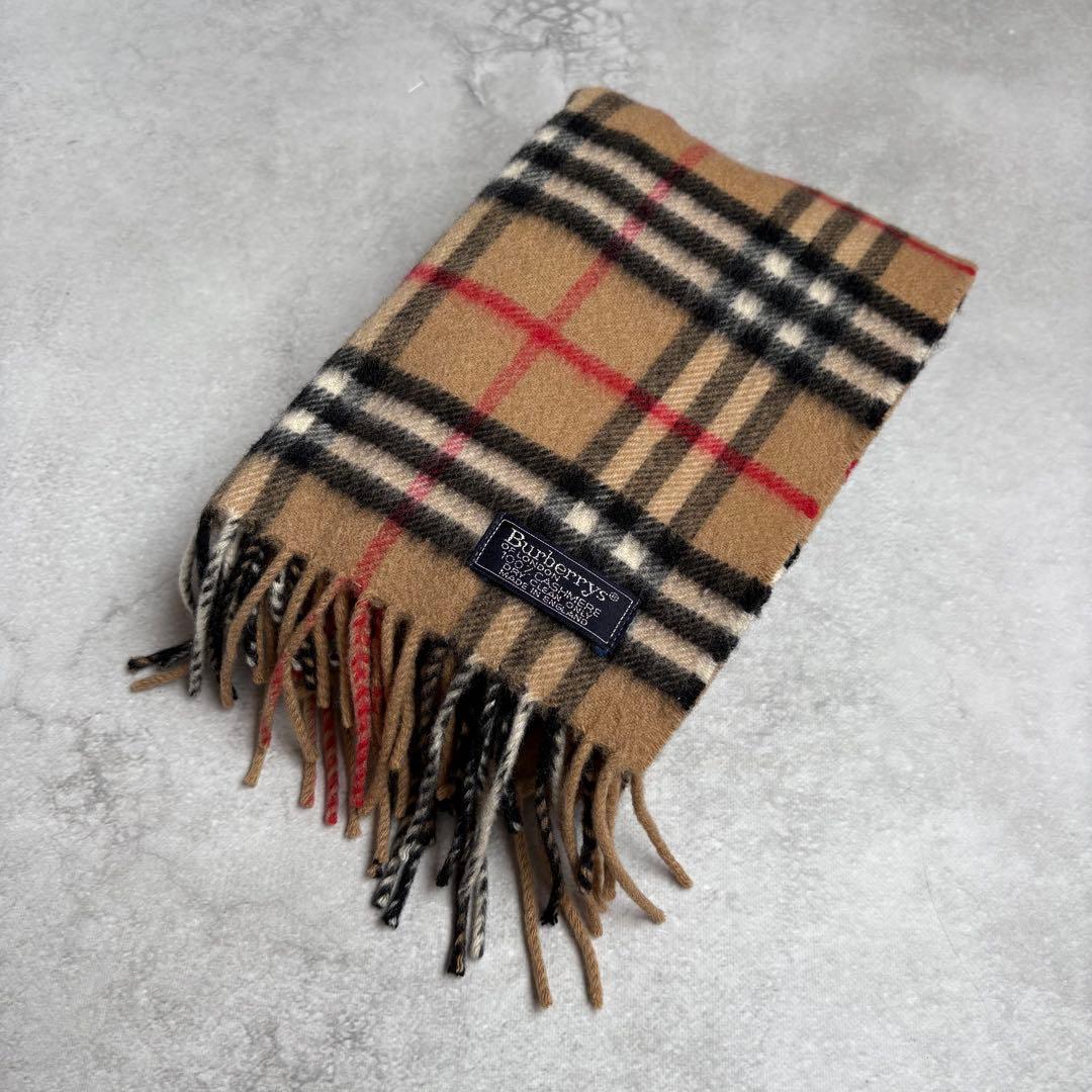 Burberry バーバリー カシミア100 %イギリス製 ノバチェックベージュ