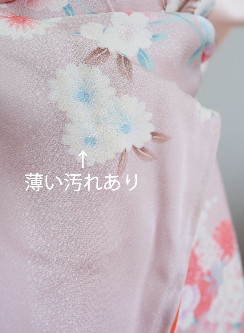 振袖フルセット　ベージュピンク×ボルドー　牡丹　くすみカラー　成人式
