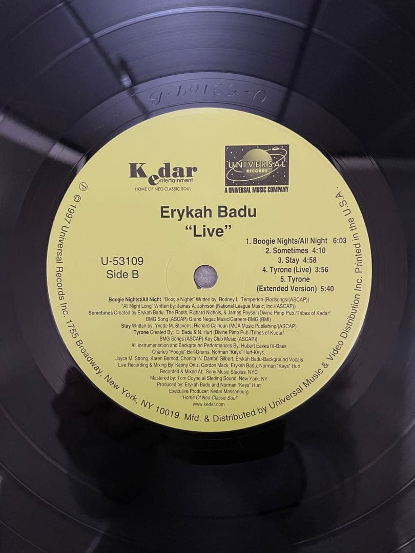 【美品レア盤】Erykah Badu ／Live アナログレコード