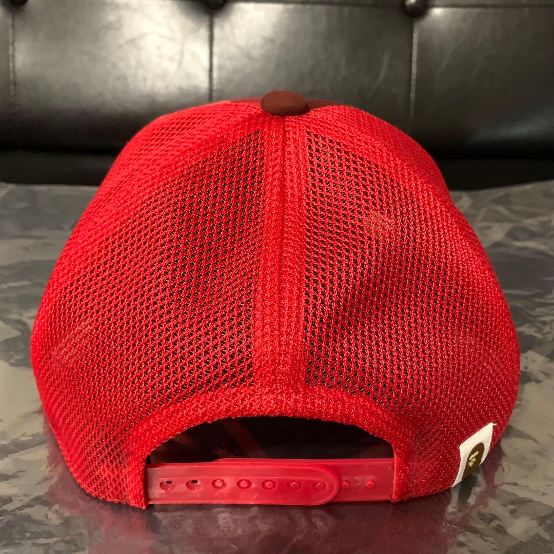 A Bathing Ape BAPE Red Camo ロゴ メッシュキャップ