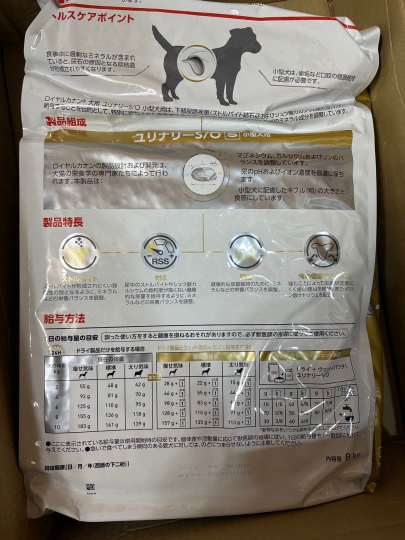 【値下げしました】 CANIN ユリナリー S/O 小型犬用　8kg