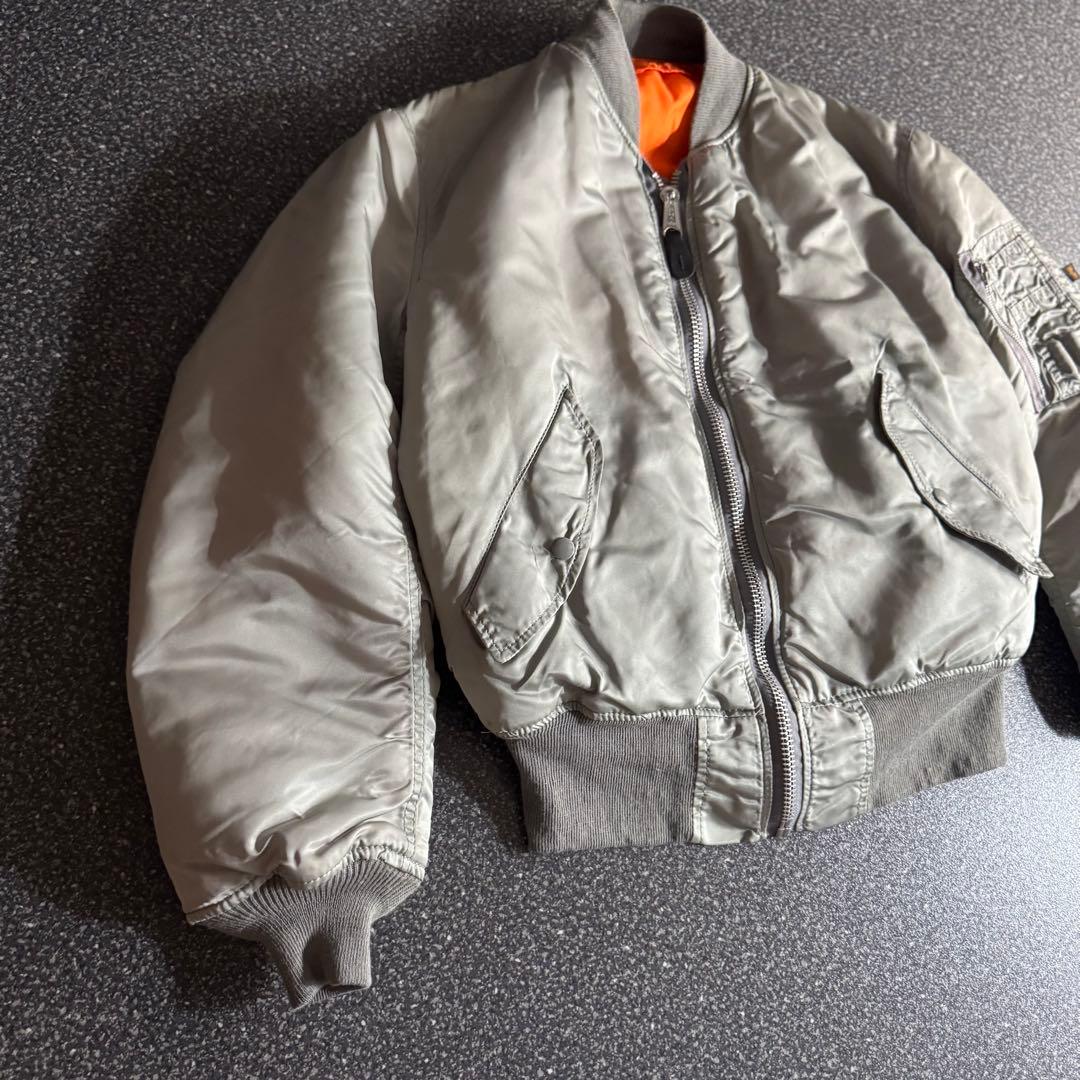 90s USA製 ALPHA ma-1 bomber jacket SILVER