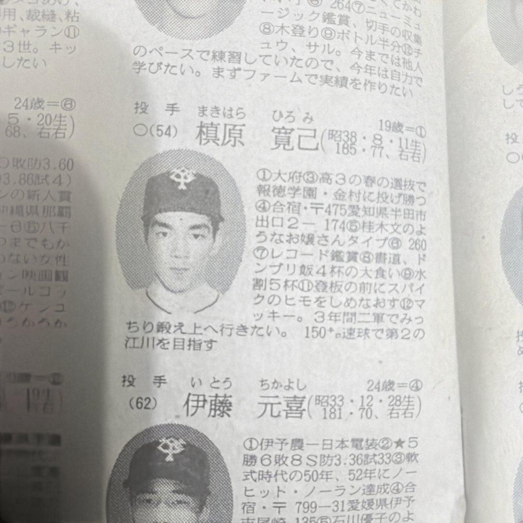 【レア】Yabaneスポーツ プロ野球名鑑 1982年版
