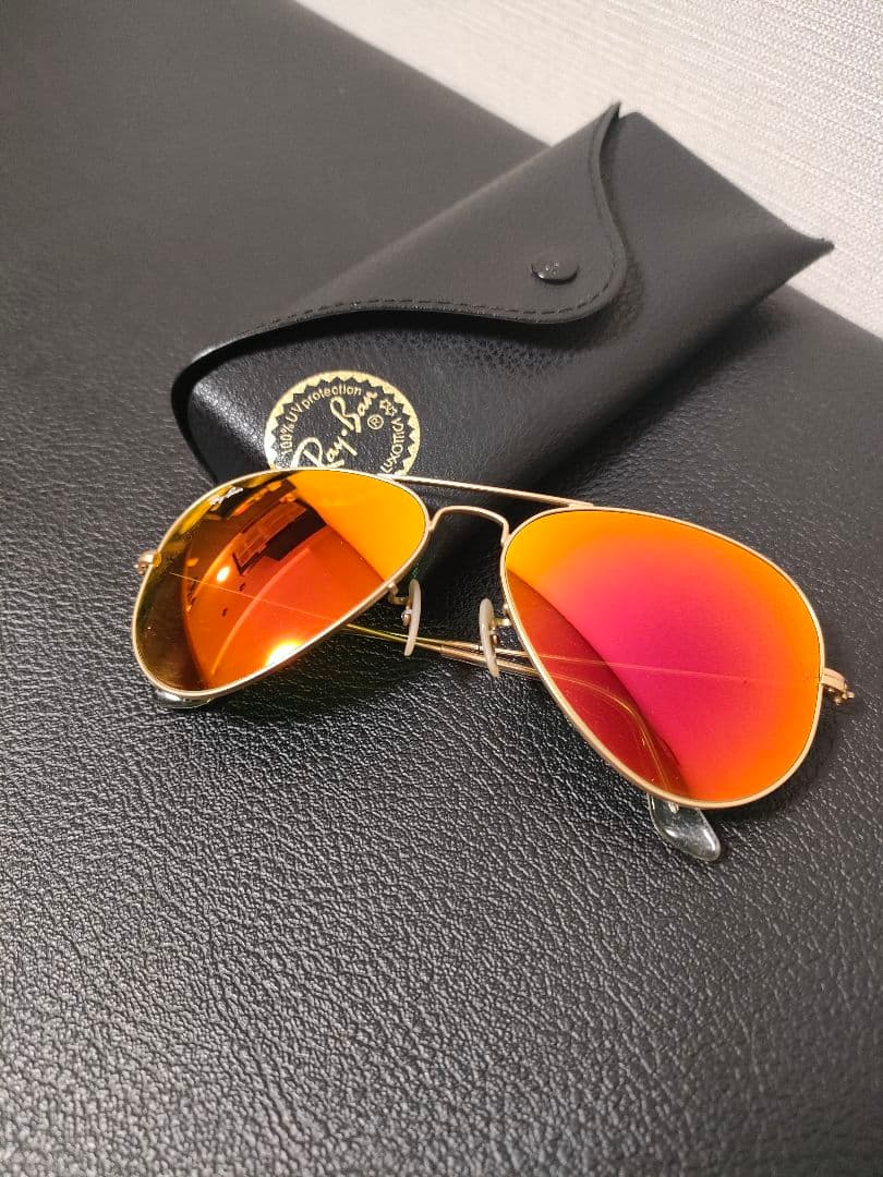 値下げ　RayBan　アビエーター　ミラーサングラス