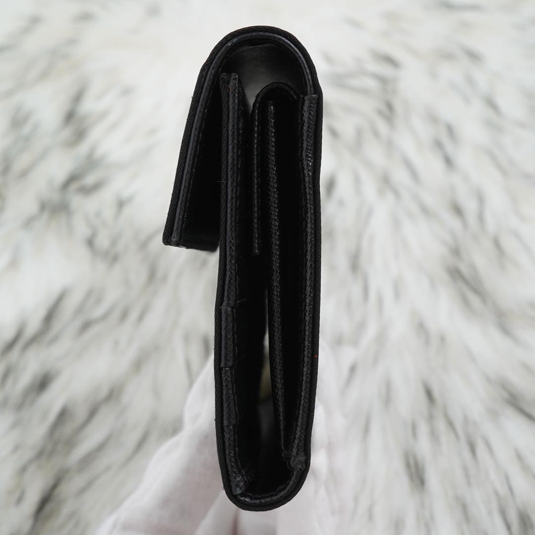 ほぼ未使用品　箱・カード付き　PRADA プラダ　三つ折り財布　ナイロン　黒