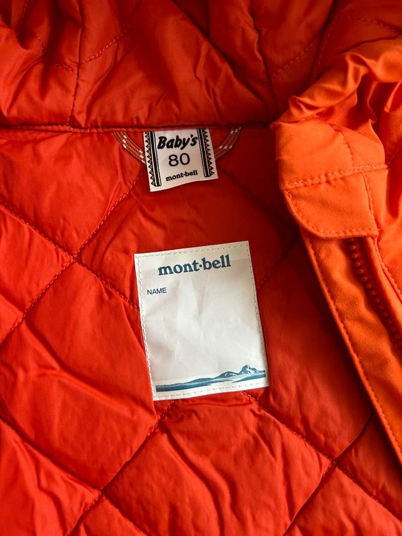 mont-bell 子供用スキーウェア 80 オレンジスノーウェア　コンビウェア