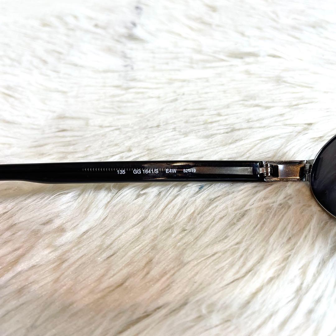 極美品　GUCCI　サングラス　GG1641　ブラックレンズ　シルバーフレーム