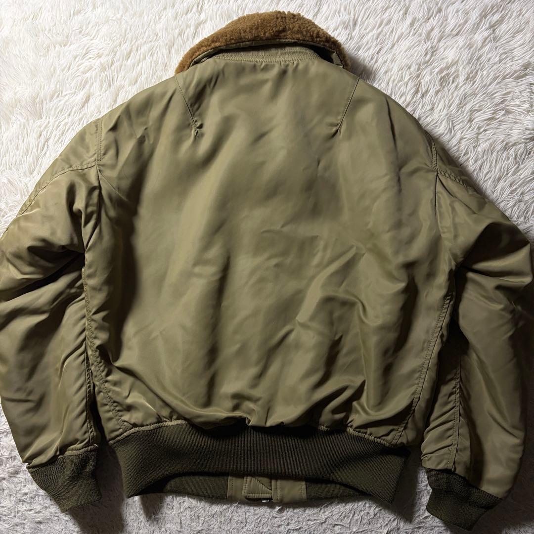 美品/40サイズ✨HOUSTON フライトジャケット　B-15B カーキ　襟ボア