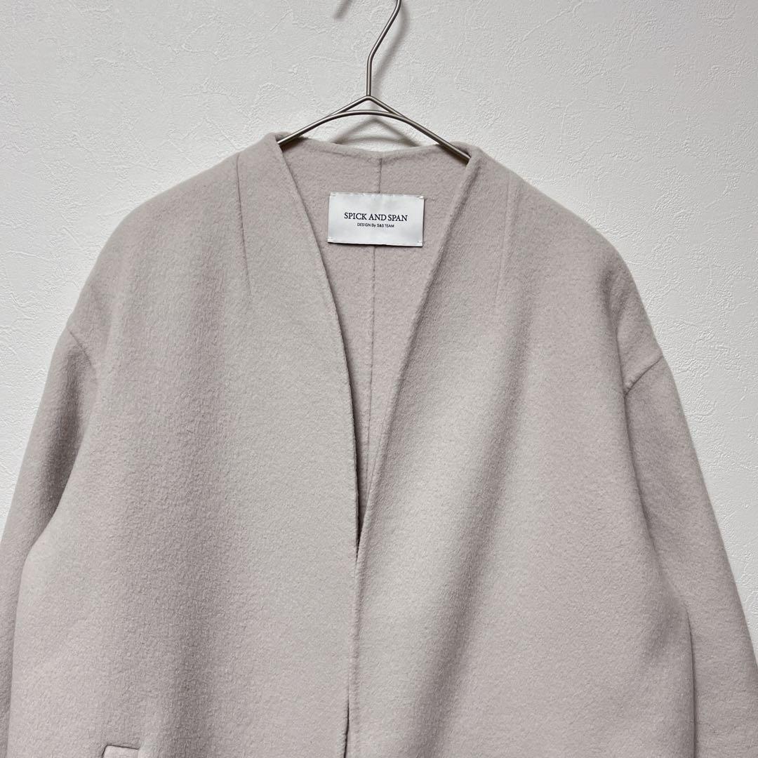 Spick&Span Wフェイススタンドノーカラーコート　スピックアンドスパン