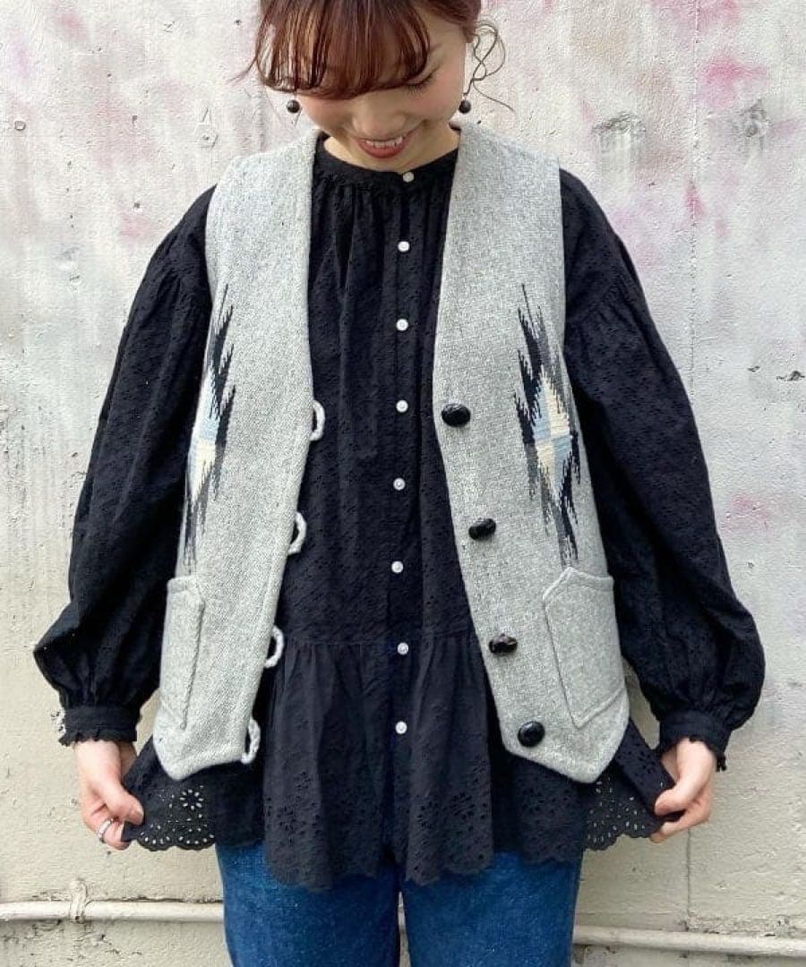 BEAMS BOY コットン ブッシュ スカート & カットワーク スモック