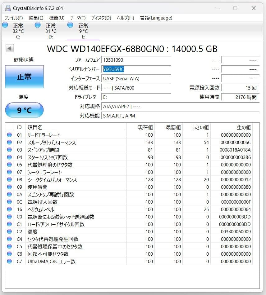 14TB Western Digital WD Red Plus　2台セット