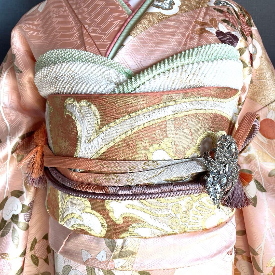 セット　高身長　吉澤友禅　吾妻徳穂　成人式振袖　振袖　裄丈68 薄ピンク