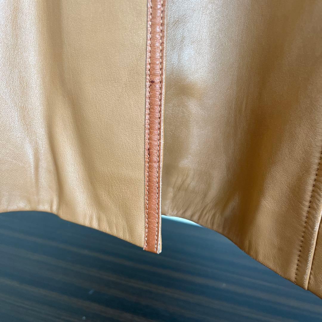 BURBERRY BLUE LABEL ブラウンレザーコート　羊革　ラムスキン