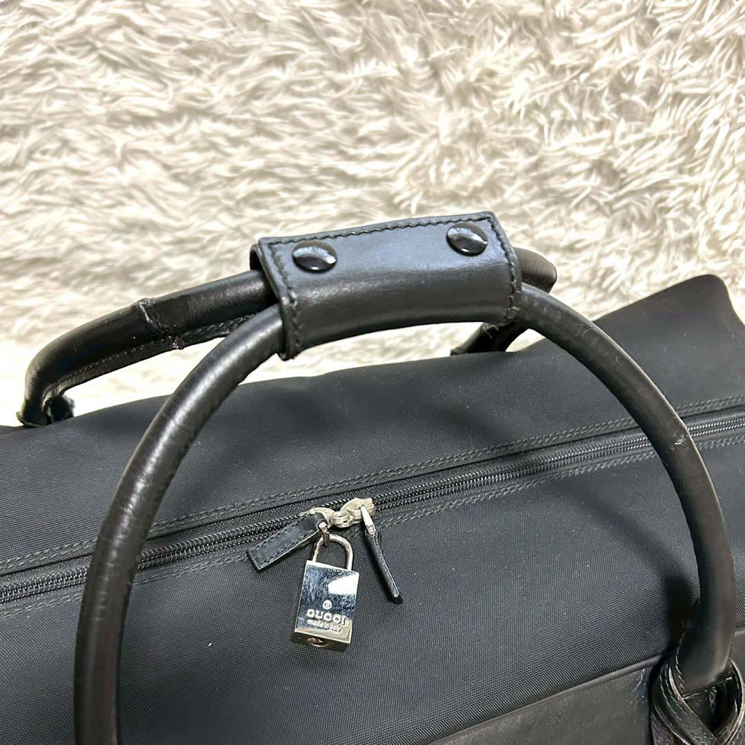 【極美品】グッチ キャリーバッグ ボストン スーツケース ビジネス レザー 黒