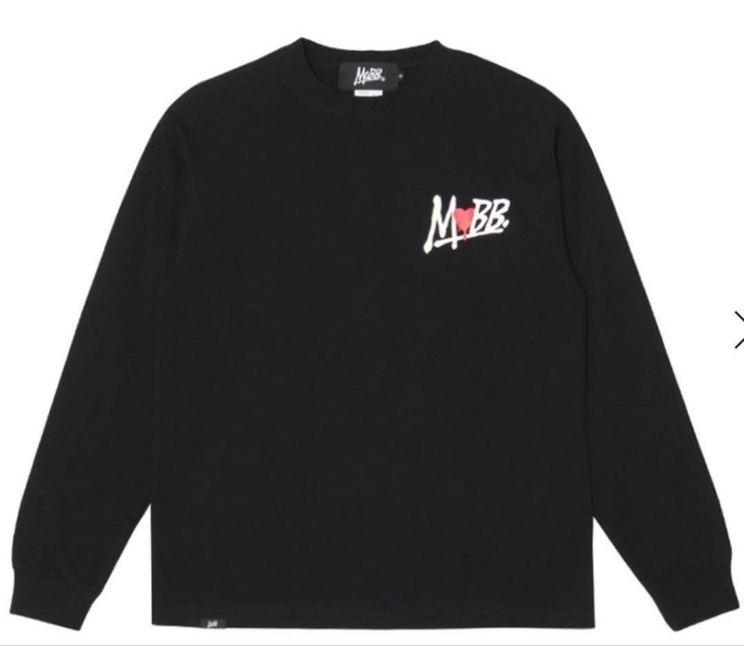 トップス HEART DRIP L/S T-SHIRT -BLACK-(XL) MOBB