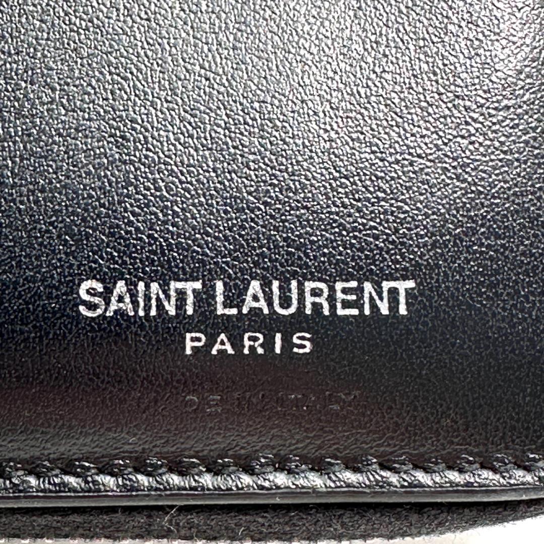 サンローラン YSL 折り財布 ハート スタッズ 限定品 ブラック