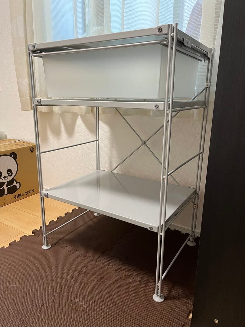 無印　スチールラック　収納ボックス付き