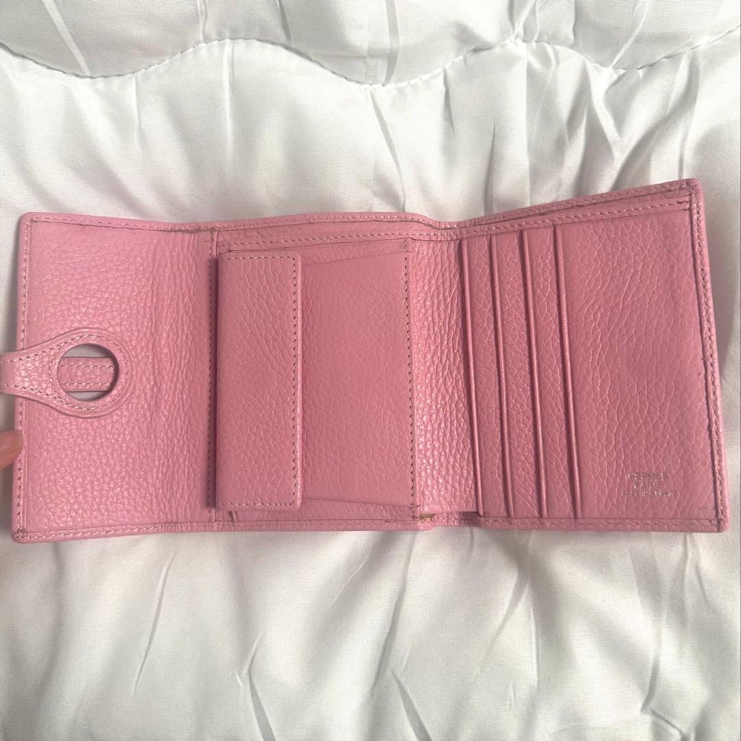 HERMES エルメス ピンク 三つ折り財布
