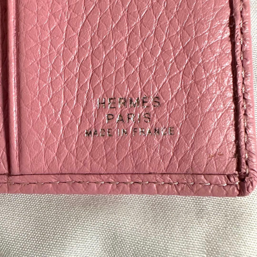 HERMES エルメス ピンク 三つ折り財布