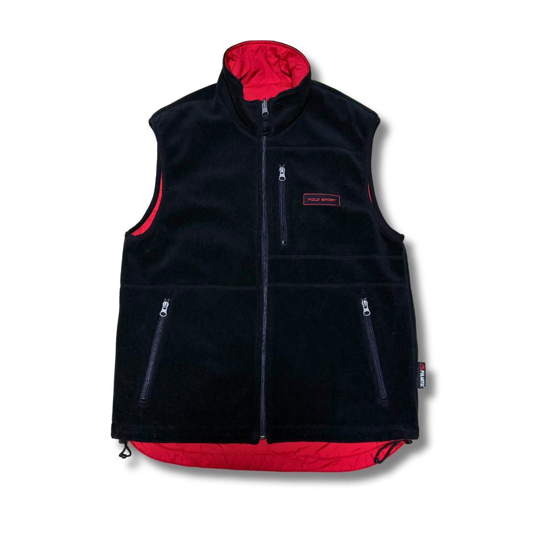90s POLO SPORT リバーシブル フリースベスト M