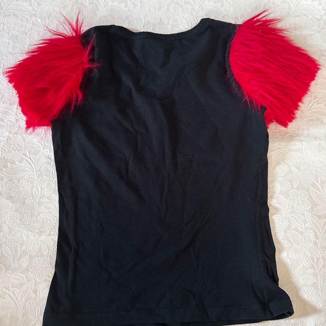D&G FAKE Tシャツ 38 黒/赤