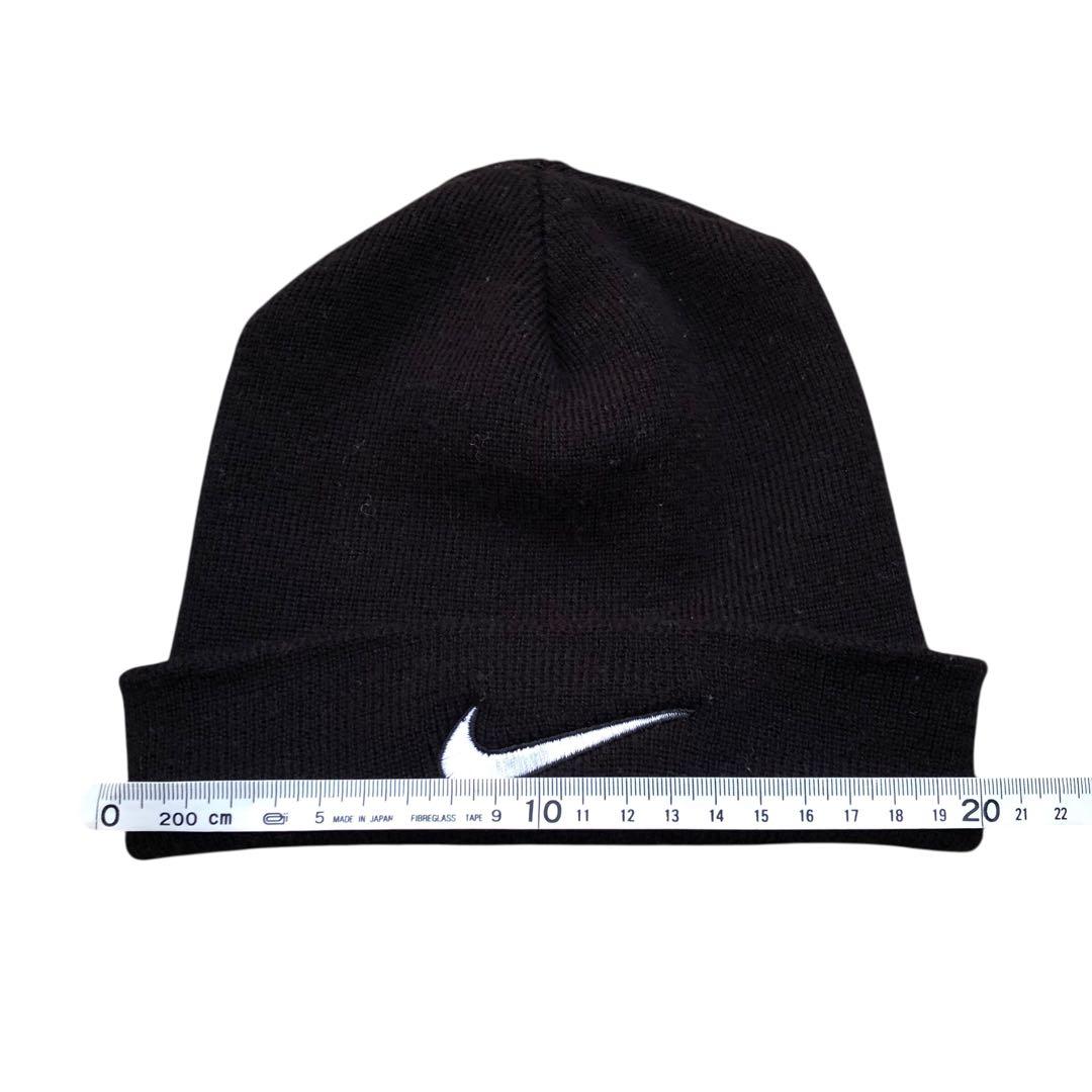 【90’s】美品　NIKE ビーニー　ニット帽　刺繍ロゴ　vintage 銀タグ