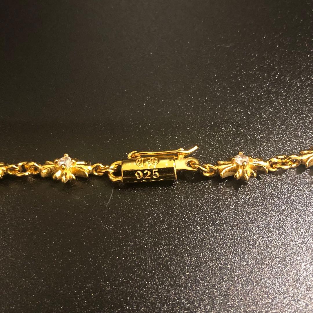 ダブルダガーチャーム　ゴールドネックレス925刻印　週末値下げ‼️