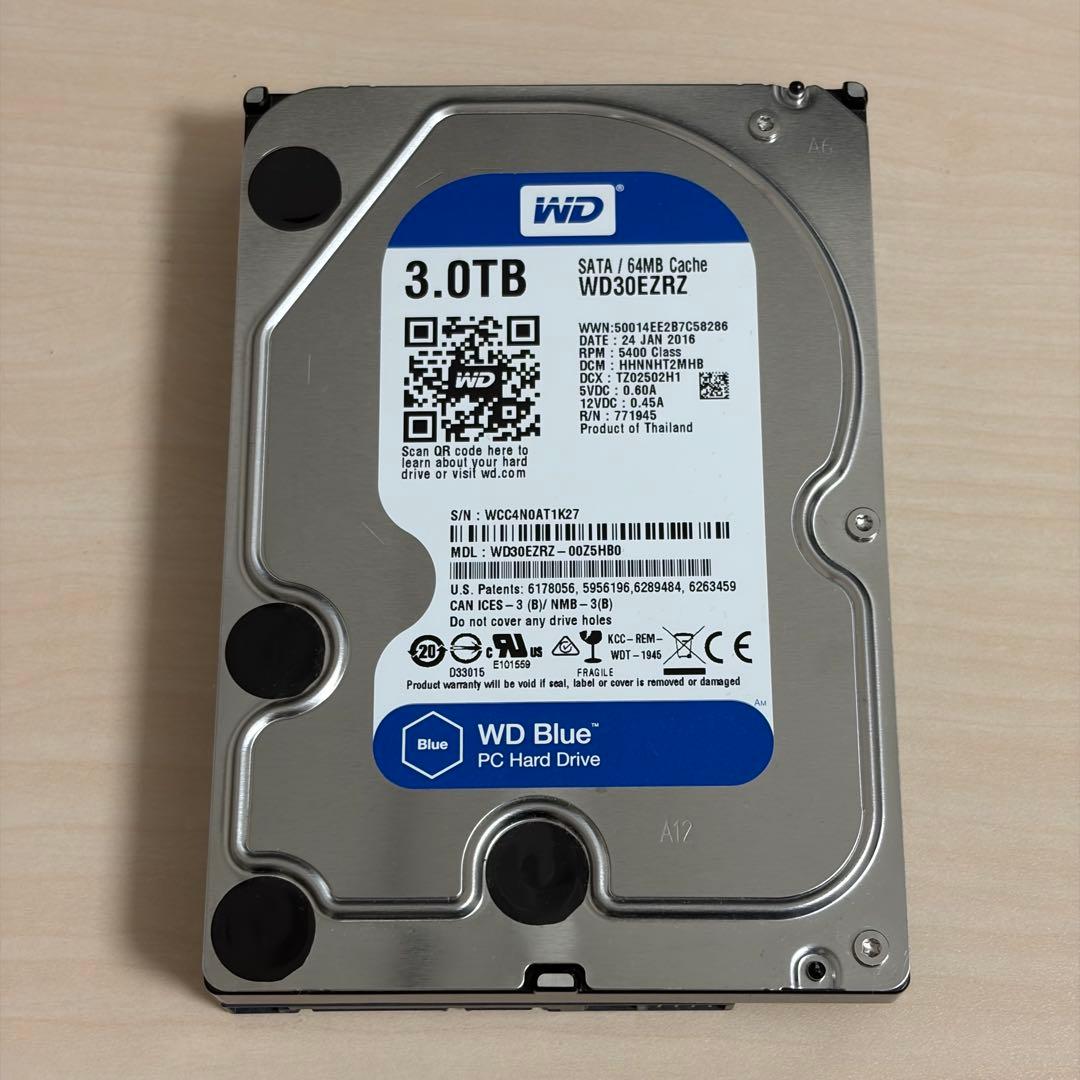 3.5インチHDD 4台セット　3TB×3台、2TB×1台　合計11TB