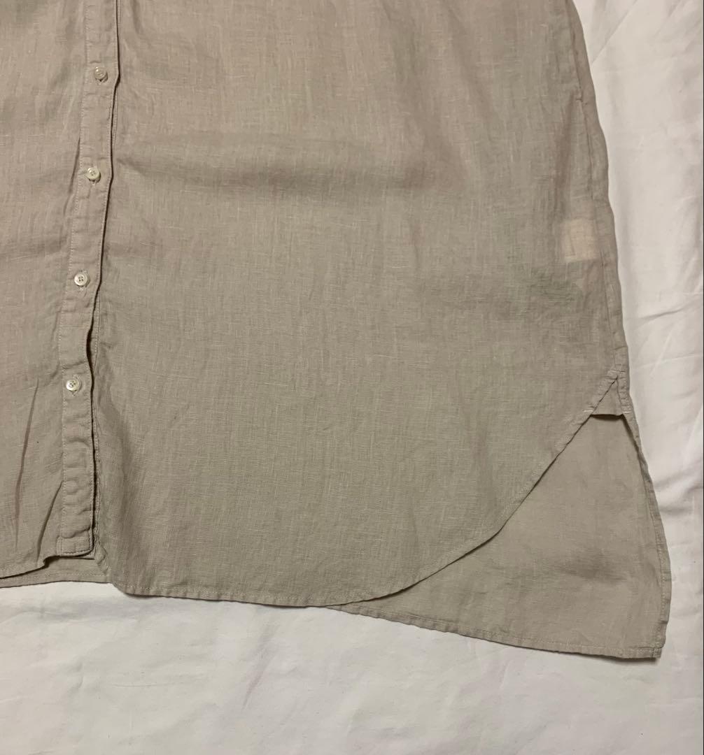 nest robe　シャツ　リネン　ワンピース　ノーカラー　チュニック