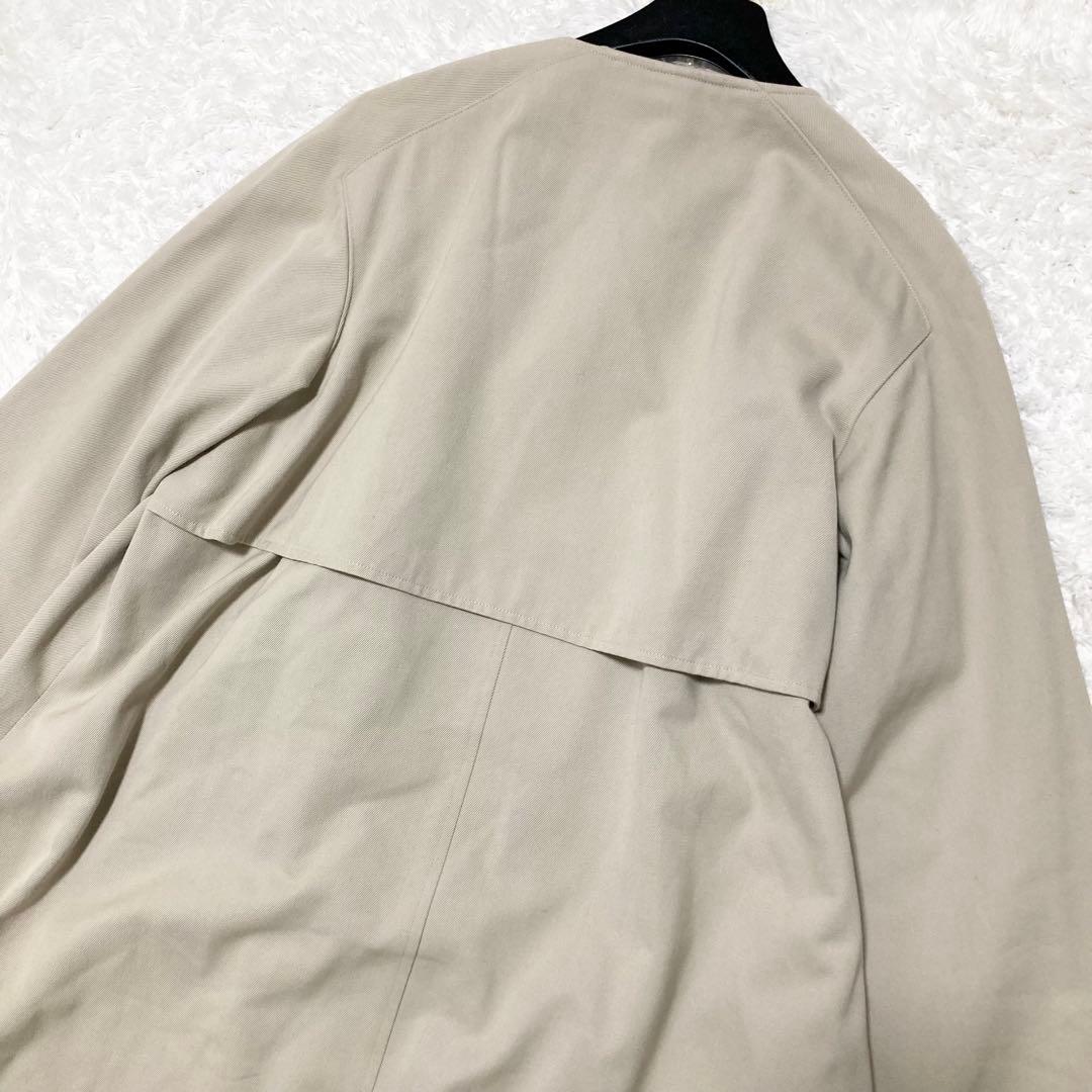 美品♡ ギャルリーヴィー コットンリネンツイル ノーカラーコート ベージュ