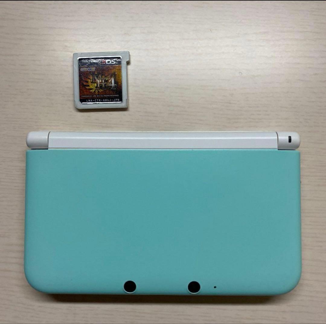 美品Nintendo ニンテンドー 3DS LL ミント×ホワイト カセット付き