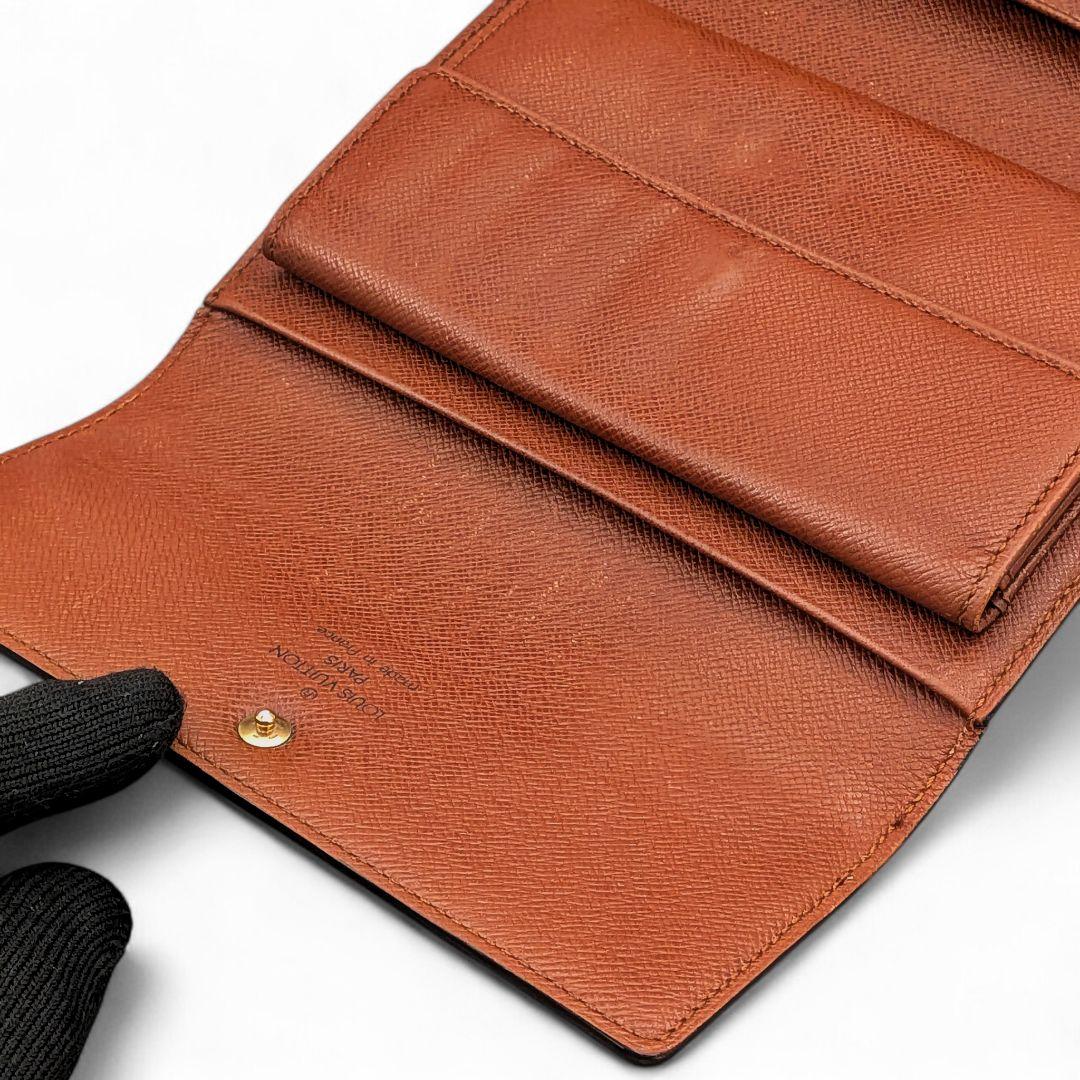 美品 ルイヴィトン モノグラム ポルトトレゾール エテュイ パピエ 折り財布