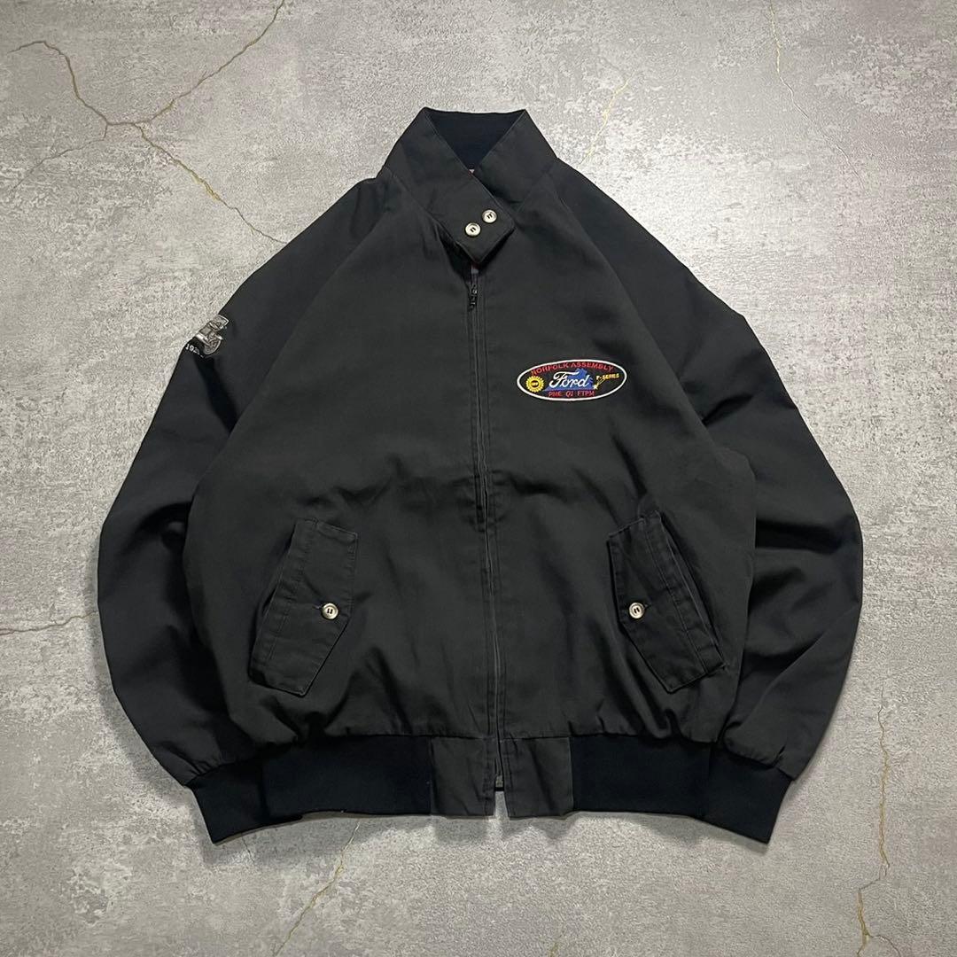 80s90sUSA製G9KingLouieブラックスイングトップFord刺繍ロゴ