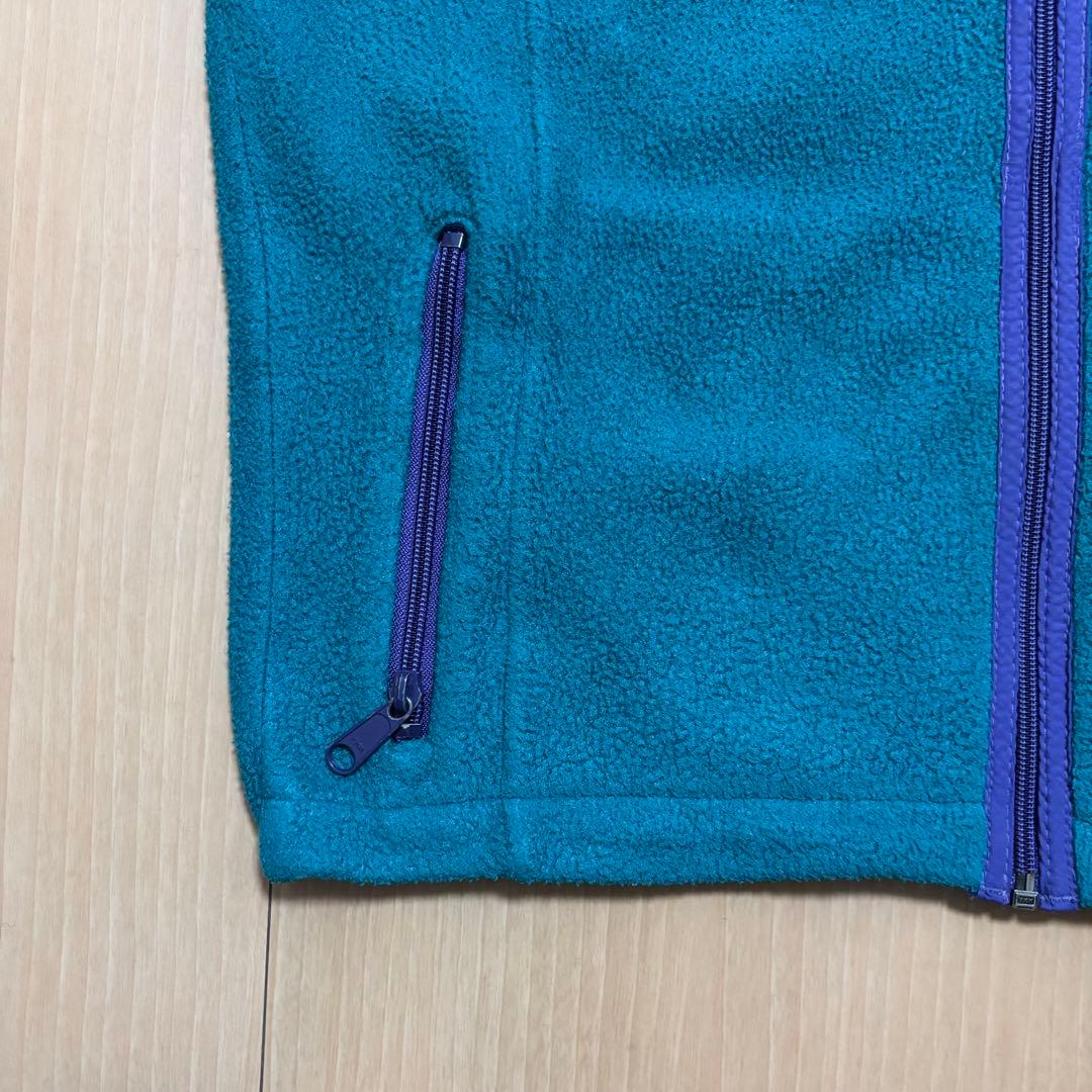 80s LLBean エルエルビーン フリースベスト 筆記体ロゴ 古着 M