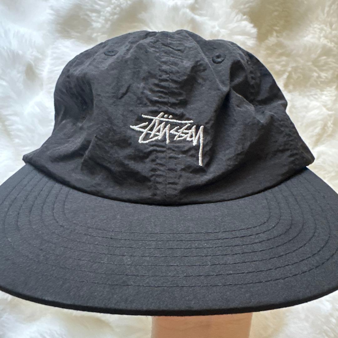 Stussy ナイロン キャップ ブラック 平つば
