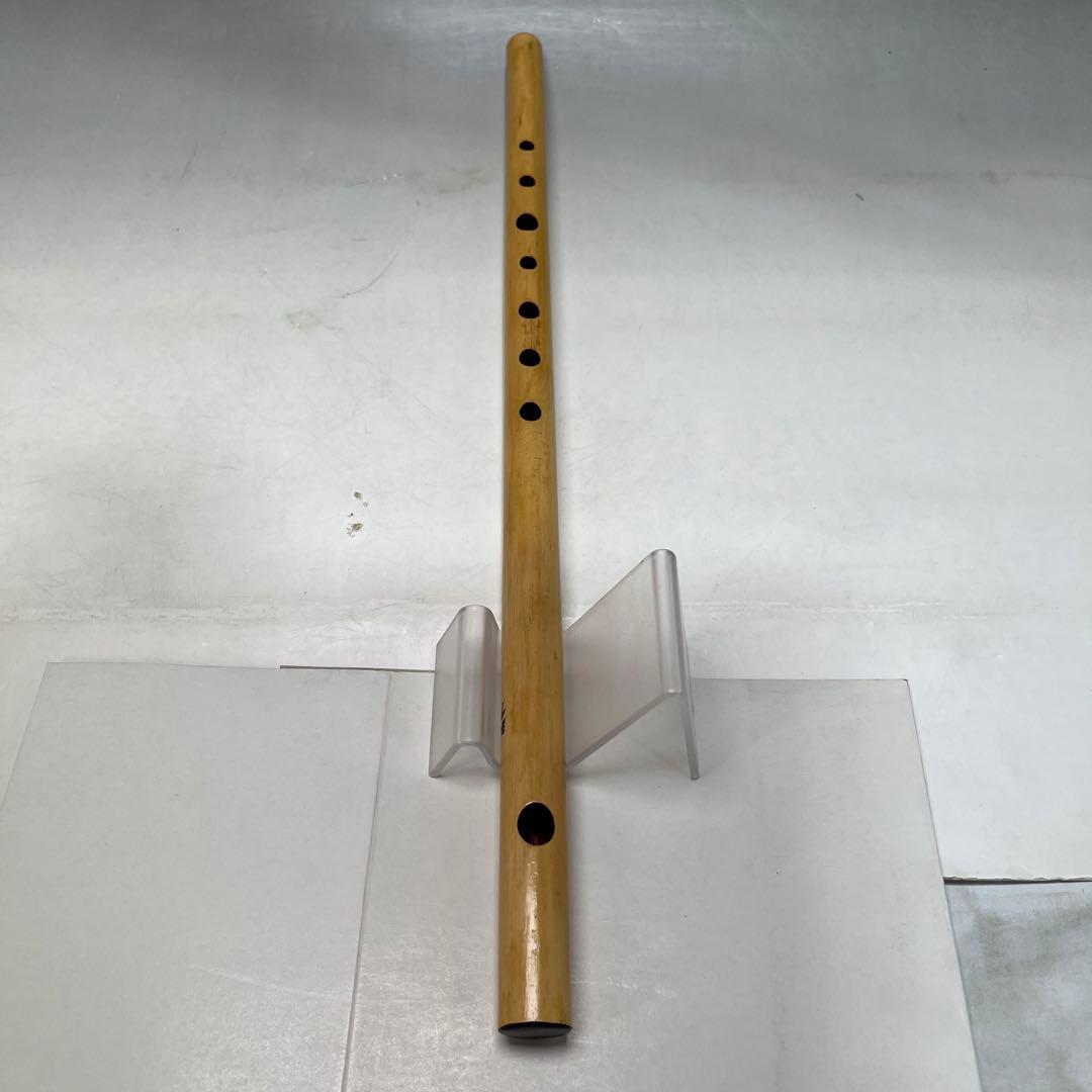 a0729-77横笛　新月　竹製　笛袋付き　長さ約44.3ｃｍ　和楽器　笛