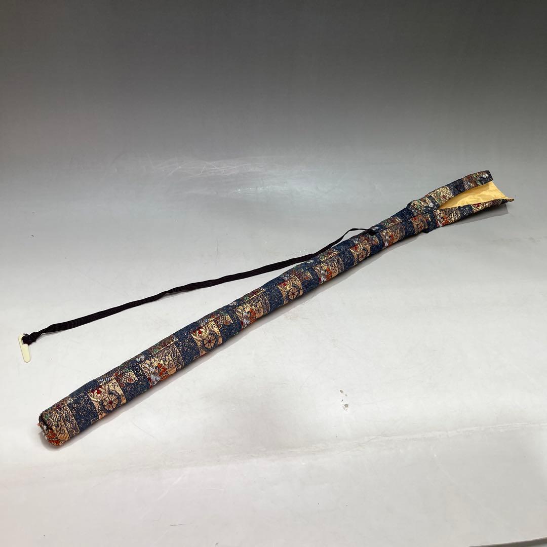 a0729-77横笛　新月　竹製　笛袋付き　長さ約44.3ｃｍ　和楽器　笛