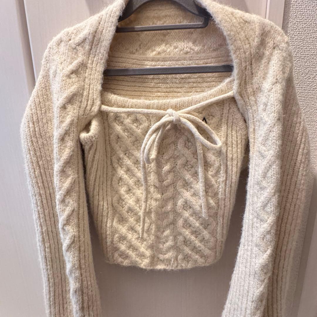 andmary Heart cable knit set アンドマリー
