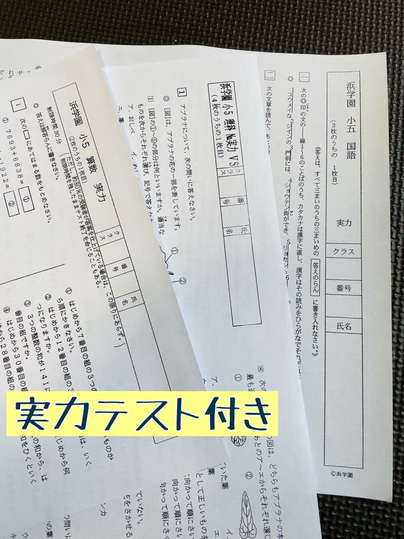 小5 公開学力テスト 浜学園 2023年、2024年度 2年分 4科目