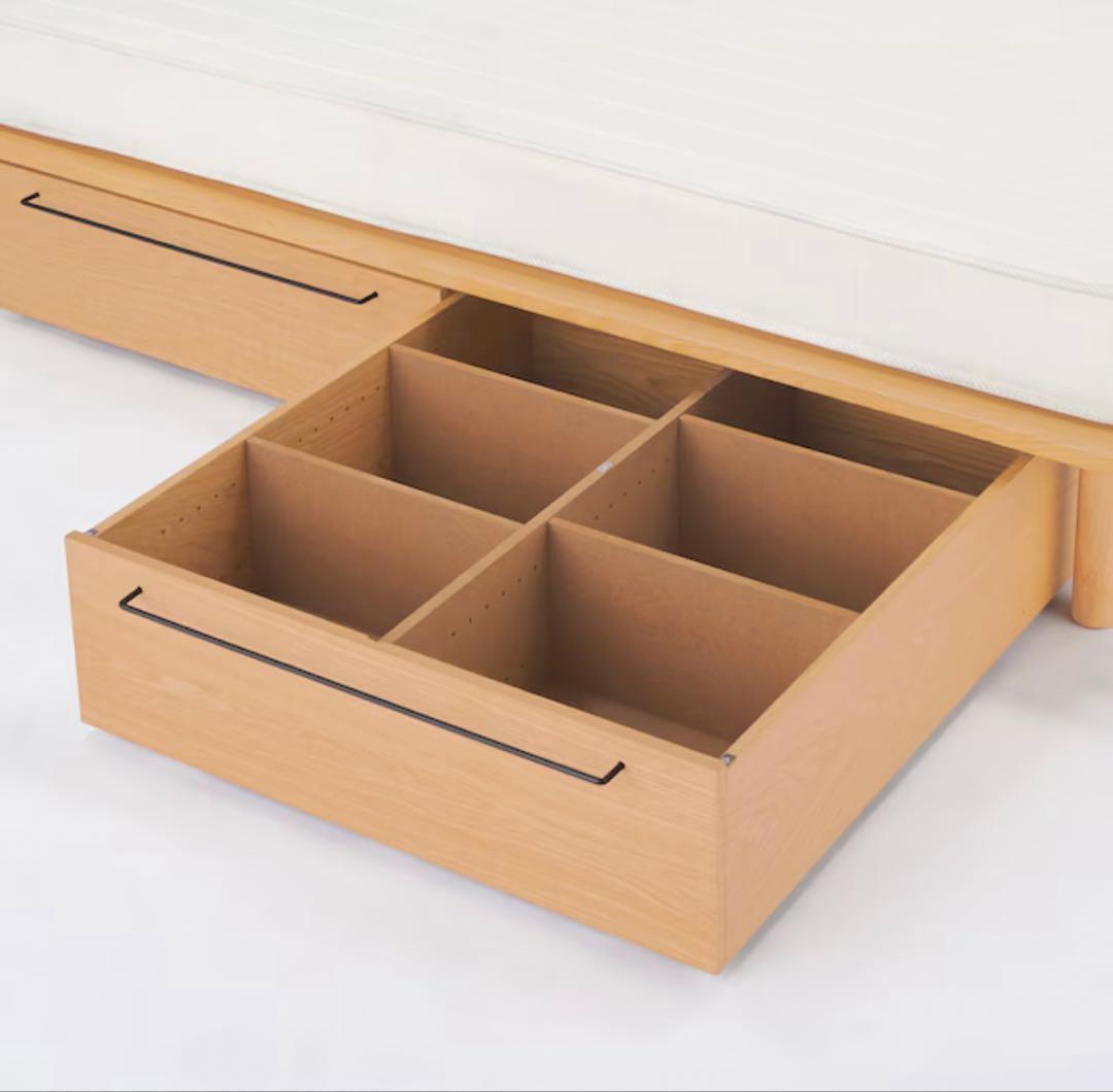【無印良品】ベッド下収納　大・オーク材・高さ２５ｃｍタイプ①