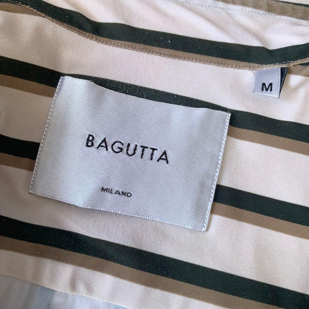 BAGUTTA バグッタ シャツジャケット M ライトベージュ ストライプ