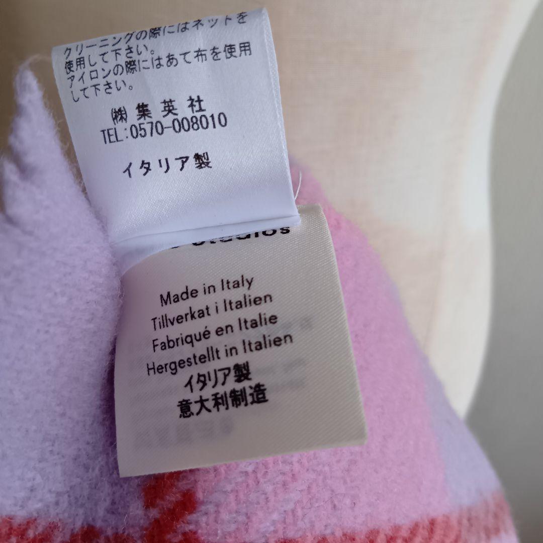 イタリア製 Acne Studios チェック柄マフラー 大判 ウール100%