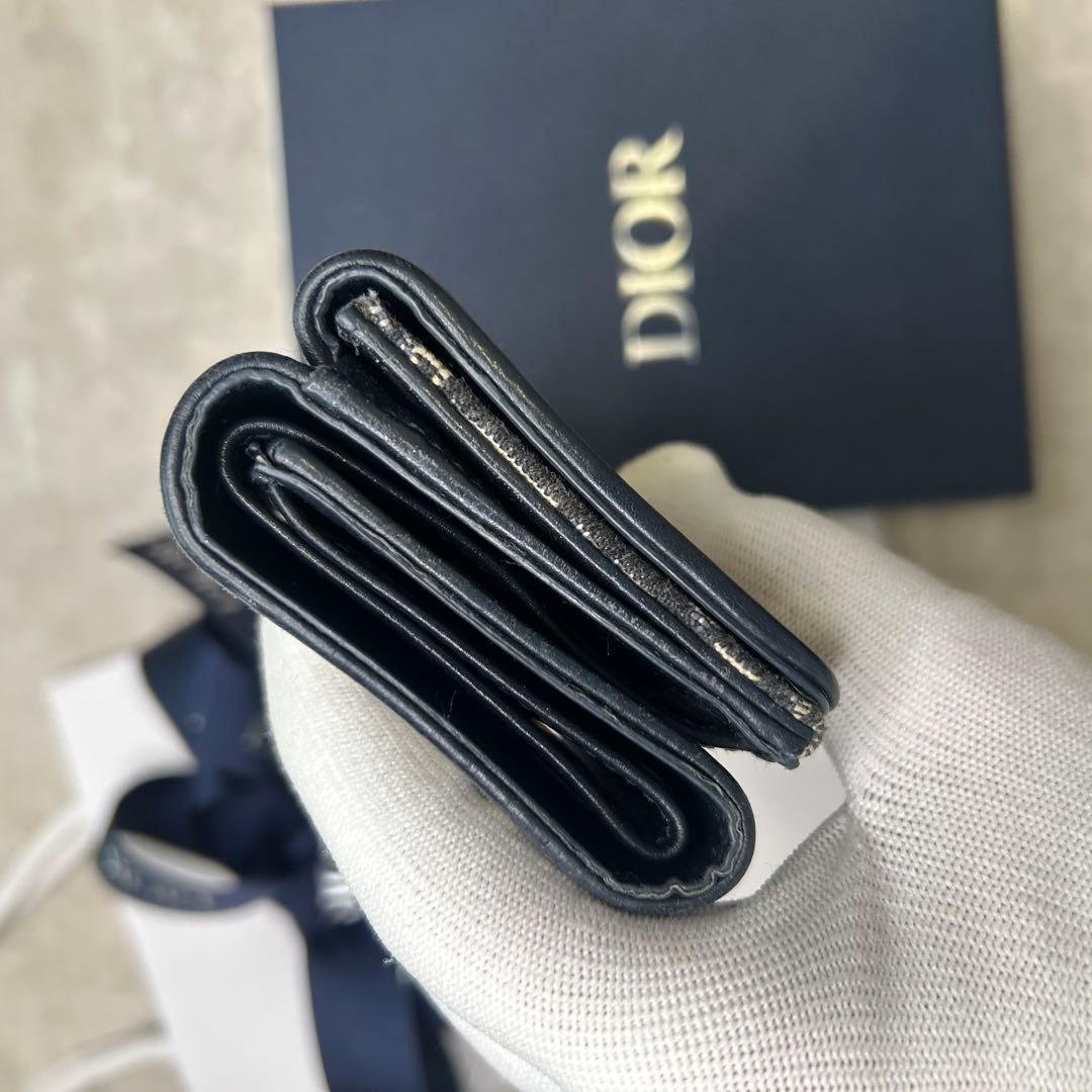 美品✨DIOR クリスチャンディオール ロゴ キャンバス 三つ折り財布