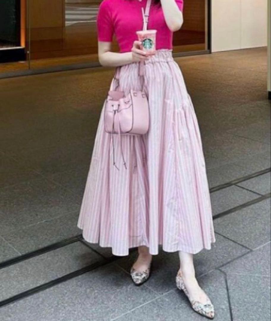 ストライプロングスカート　ツルバイマリコオイカワ