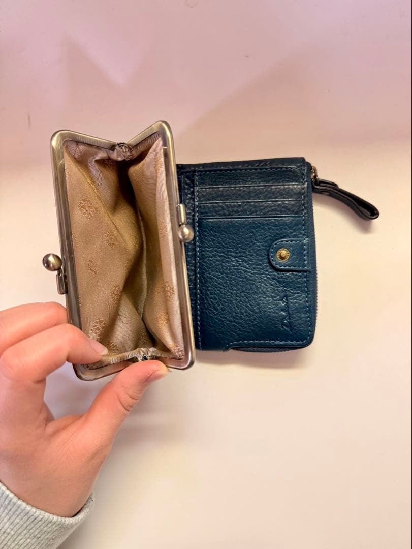 【さくら】Dakota/ダコタ ブルー 口金 折財布　ミニ財布
