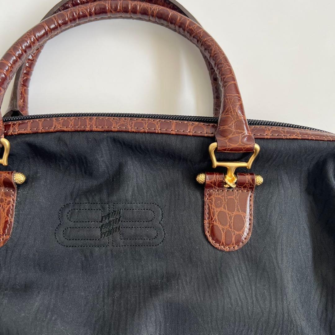 バッグ BALENCIAGA BB CROCO MINI BOSTON HAND BAG