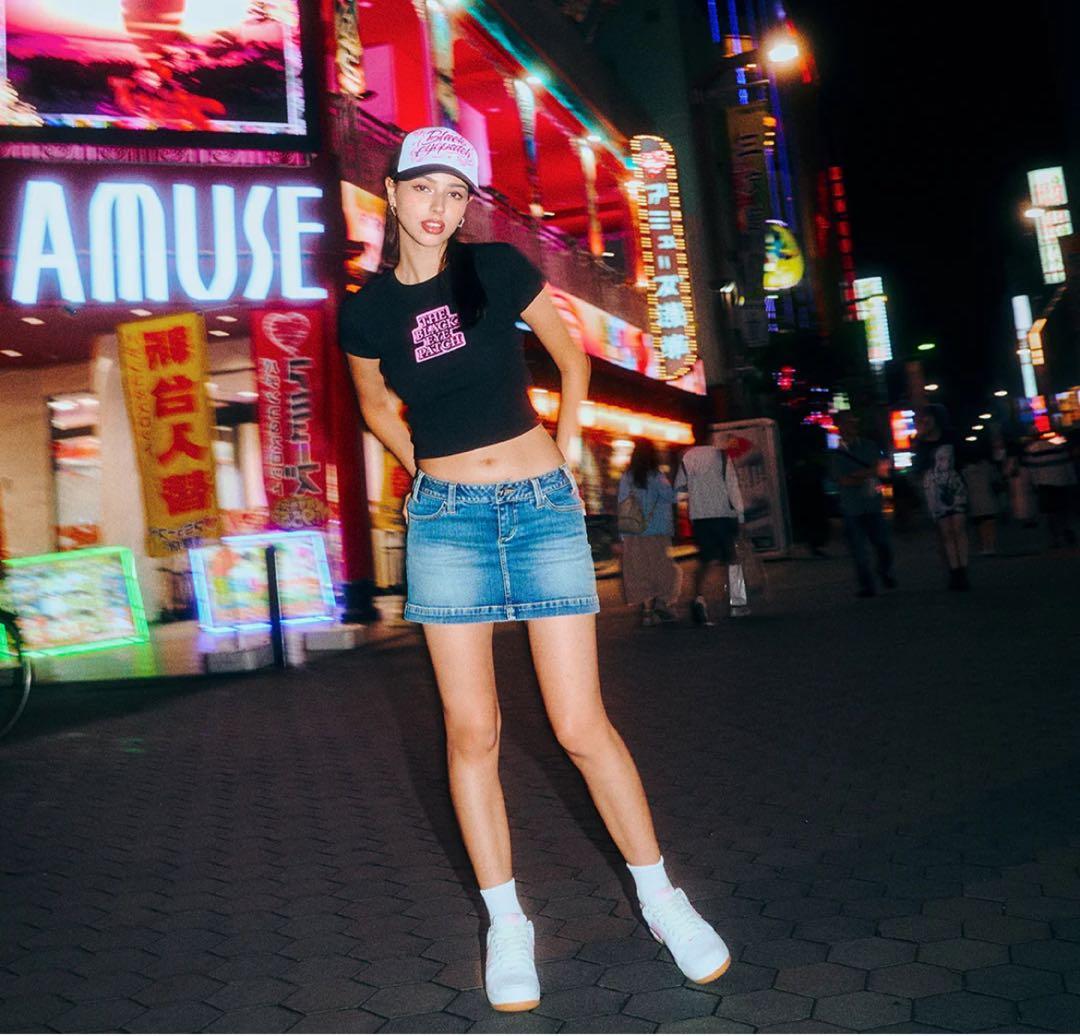 ブラックアイパッチ OG LABEL BABY TEE BLACK 黒 M